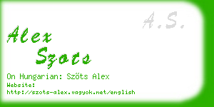 alex szots business card